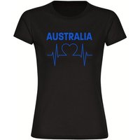 multifanshop T-Shirt Damen Australia - Herzschlag - Frauen von multifanshop