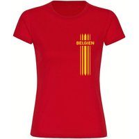 multifanshop T-Shirt Damen Belgien - Streifen - Frauen von multifanshop