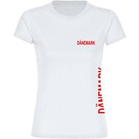 multifanshop T-Shirt Damen Dänemark - Brust & Seite - Frauen von multifanshop