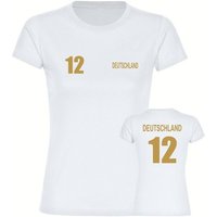 multifanshop T-Shirt Damen Deutschland - Trikot 12 Gold - Frauen von multifanshop