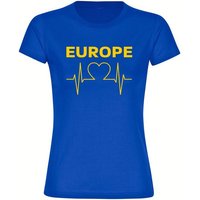 multifanshop T-Shirt Damen Europe - Herzschlag - Frauen von multifanshop