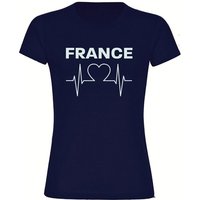 multifanshop T-Shirt Damen France - Herzschlag - Frauen von multifanshop