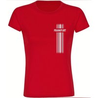 multifanshop T-Shirt Damen Frankfurt - Streifen - Frauen von multifanshop