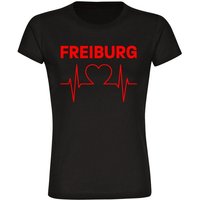 multifanshop T-Shirt Damen Freiburg - Herzschlag - Frauen von multifanshop