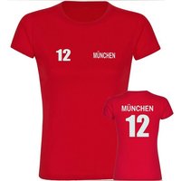 multifanshop T-Shirt Damen München rot - Trikot 12 - Frauen von multifanshop