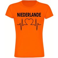 multifanshop T-Shirt Damen Niederlande - Herzschlag - Frauen von multifanshop