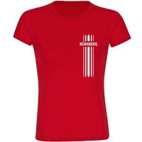 multifanshop T-Shirt Damen Nürnberg - Streifen - Frauen von multifanshop