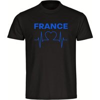 multifanshop T-Shirt Kinder France - Herzschlag - Jungen Mädchen Shirt Fanartikel von multifanshop