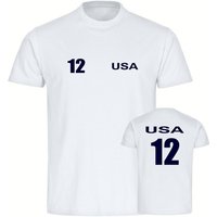 multifanshop T-Shirt Kinder USA - Trikot 12 - Jungen Mädchen Shirt Fanartikel von multifanshop