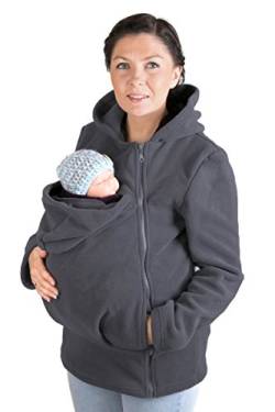 mum2befashion FUN2BEMUM Pullover Umstandspullover Tragejacke für Mama & Baby grau (XL 42) von mum2befashion