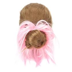 Haarteile, zerzauste Haarknoten-Perücke, verstellbares natürliches elastisches Band, Messy Dutt-Haarteile für Heimwerker, Frauen, Kinder, Mädchen(Rosa) von mumisuto