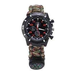 mumisuto Survival-Armbanduhr, 6 in 1 Paracord Survival-Armband Multifunktionale Outdoor-Ausrüstung für Mann und Frau Notfall-Überlebensaktivitäten Wandern Camping(Tarnung) von mumisuto