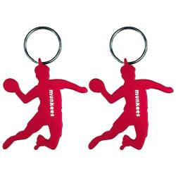 munkees 2 x Schlüsselanhänger Handballer I Handball-Anhänger I integrierter Flaschenöffner I Doppelpack Rot, 349849 von munkees