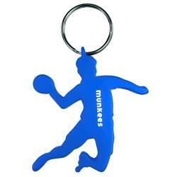munkees Schlüsselanhänger Handballer I Handball-Anhänger I integrierter Flaschenöffner (Blau) von munkees
