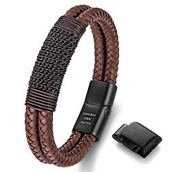 armband herren, lederarmband herren,armband herren leder, edelstahl armband, herren lederarmband,armband männer herren schmuck(braun,schwarz infinity,22cm) von murtoo