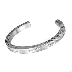 armband herren, wikinger armband, edelstahl armband, silber armband, armband für männer, armband damen (silber, 20cm) von murtoo