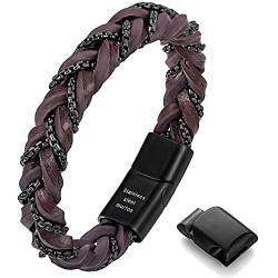 murtoo Armband Herren, Premium Lederarmband für Herren in schwarz und braun, Magnetverschluss aus Edelstahl, Tolle Geschenkidee für Männer(braun,20) von murtoo