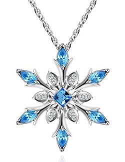 murtoo Sky blau Kette Damen, Schneeflocken Kette, Schneeflocken anhänger, Kette mit Schneeflocke, Kette mädchen, Geschenk für Frauen von murtoo