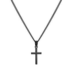 murtoo kette herren, halskette kette, kreuz kette, kreuzanhänger, edelstahl kette, geschenk herren(schwarz,S,55cm) von murtoo