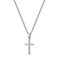 murtoo kette herren, halskette kette, kreuz kette, kreuzanhänger, edelstahl kette, geschenk herren(silber,S,40cm) von murtoo