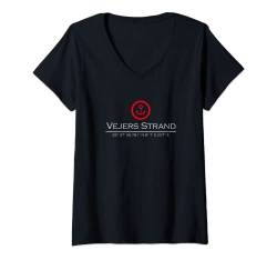 Damen Vejers Strand by muschelschubser Klamotten T-Shirt mit V-Ausschnitt von muschelschubser Klamotten