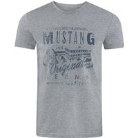 MUSTANG T-Shirt Herren Printshirt Alex C Basic Print Regular Fit (1-tlg) Kurzarm Tee Shirt mit Rundhalsausschnitt aus 100% Baumwolle von mustang