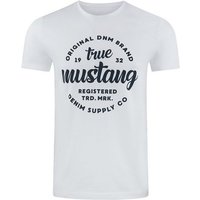 MUSTANG T-Shirt Herren Printshirt Alex C Basic Print Regular Fit (1-tlg) Kurzarm Tee Shirt mit Rundhalsausschnitt von mustang