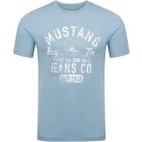 MUSTANG T-Shirt Herren Printshirt Basic Print Regular Tee (1-tlg) Kurzarm Tee Shirt mit Rundhalsausschnitt aus 100% Baumwolle von mustang