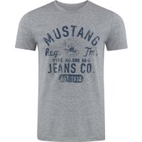 Mustang Herren T-Shirt Mehrfarbig Rundhals Regular Fit S bis 6XL von mustang