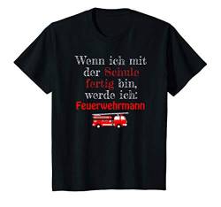 Kinder Schulkind Feuerwehrmann Jungen Schulstart Feuerwehr T-Shirt von my.bliss- Kinder Schulanfang Schule Geschenke