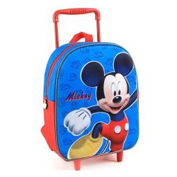 mybagstory,Trolley – Mickey Mouse – Blau – Kinder – Schule – Kindergarten – Grundschule – Schulranzen für Jungen – Größe 30.5 cm – verstellbare Träger – Rollen – Geschenkidee, 30.5 cm, Klassisch von mybagstory