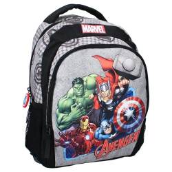 mybagstory - Rucksack – Avengers – Marvel – Kinder – Schule – Grundschule – Kindergarten – Kindergarten – Kindergarten – Kindergarten – Schulranzen Jungen – Größe 35 cm – verstellbare Träger, grau von mybagstory