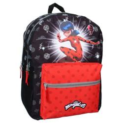 mybagstory - Rucksack – Miraculous – Kinder – Schule – Primär – Material – Stickerei – Krippe – Schulranzen für Mädchen – Größe 43 cm – verstellbare Träger, rot, 38 von mybagstory