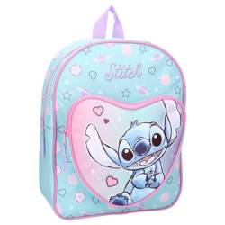 mybagstory - Rucksack – Stitch – Blau und Rosa – Kinder – Schule – Kindergarten – Schulranzen Unisex – Größe 30 cm – verstellbare Träger – Geschenkidee, blau, 30 cm von mybagstory