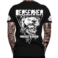 Berserker Midgard Warrior T-Shirt | Odin | Vikings Tshirt | Ragnar | Valhalla Rising | Walhalla | Wodan | Wikinger | Herren Männer T-Shirt von mycultshirt