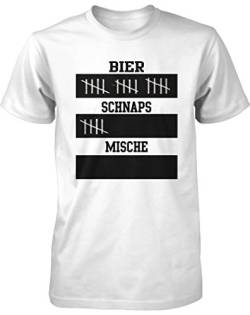 Bier Schnaps Mische T-Shirt beschreibbar mit Kreide | Herrentag | Party Sprüche Shirt | Größe XL von mycultshirt