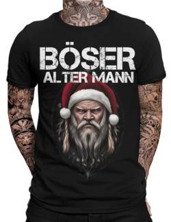 Böser Alter Mann Herren Weihnachts T-Shirt | Fun - Sprüche Shirt | Ugly Xmas | lustig | Witzige Sprüche | Tattoo von mycultshirt