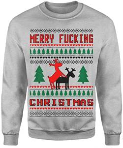 Merry Fucking Ugly Christmas Sweater Herren Pullover Pulli Xmas Weihnachten Santa von mycultshirt
