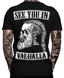 See You IN Valhalla T-Shirt | Thor | Vikings Tshirt | Ragnar | Valhalla Rising | Walhalla | Wodan | Wikinger | Valknut | Odin | Herren Männer T-Shirt XXL von mycultshirt
