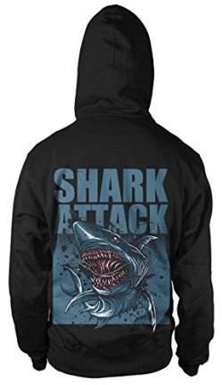 Shark Attack Kapuzen-Sweatshirt Hoodie Kapu Pullover Film Kult Sea Weisse Hai von mycultshirt