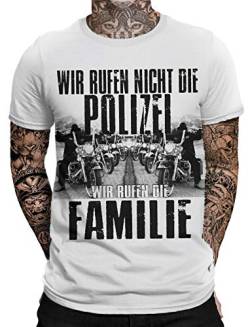 Wir rufen Nicht die Polizei Wir rufen die Familie T-Shirt | Brotherhood | Respect | Honour | Biker | Motorrad | Biking| Statement | Bobber | Respekt | Ehre | Herren | Männer T-Shirt von mycultshirt