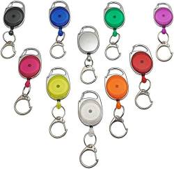 1 Stück Ovaler Jojo-Halter / Rollmatik / Schlüsselanhänger / Schlüsselhalter / Schlüsselkette / Schlüsselrolle mit Befestigungsbügel und Federclip in verschiedenen Farben (Transparent Weiß) von myledershop