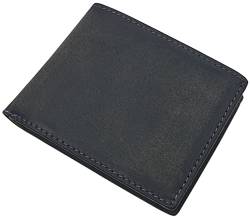 Echt Büffel-Vollleder Geldbörse / Geldbeutel / Portemonnaie / Geldtasche in Hoch- oder Querformat mit RFID & NFC Schutz (Modell 2 / Querformat / Vintage-Grau) von myledershop