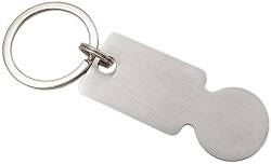 myledershop Abziehbarer Einkaufswagenlöser/Schlüsselanhänger mit Einkaufswagenchip/Einkaufchip mit Schlüsselring aus Metall in Silber von myledershop