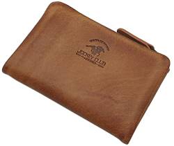 myledershop Rindleder Geldbörse/Geldbeutel/Portemonnaie/Portmonaise/Geldtasche/Portmonee mit RFID & NFC Schutz (Cognac) von myledershop