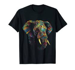 Elefant Tier Bunt - Zoo Kunst Elefant T-Shirt von @n!mal