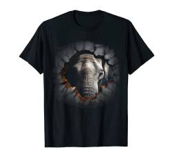 Elefant Wand Tier Afrika Kunst Elefant T-Shirt von @n!mal