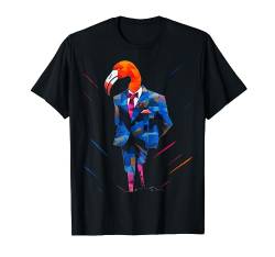 Flamingo Polygon Kunstwerk | Tiermotiv Flamingo T-Shirt von @n!mal