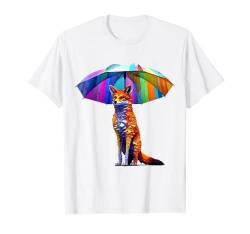 Fuchs Regenschirm Bunt Polygon Kunstwerk - Tier Kunst Fuchs T-Shirt von @n!mal