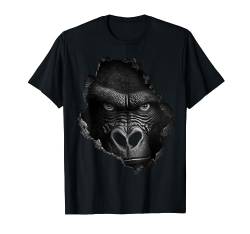 Gorilla Gesicht Wand Tier Druck Kunst Tierliebhaber Gorilla T-Shirt von @n!mal